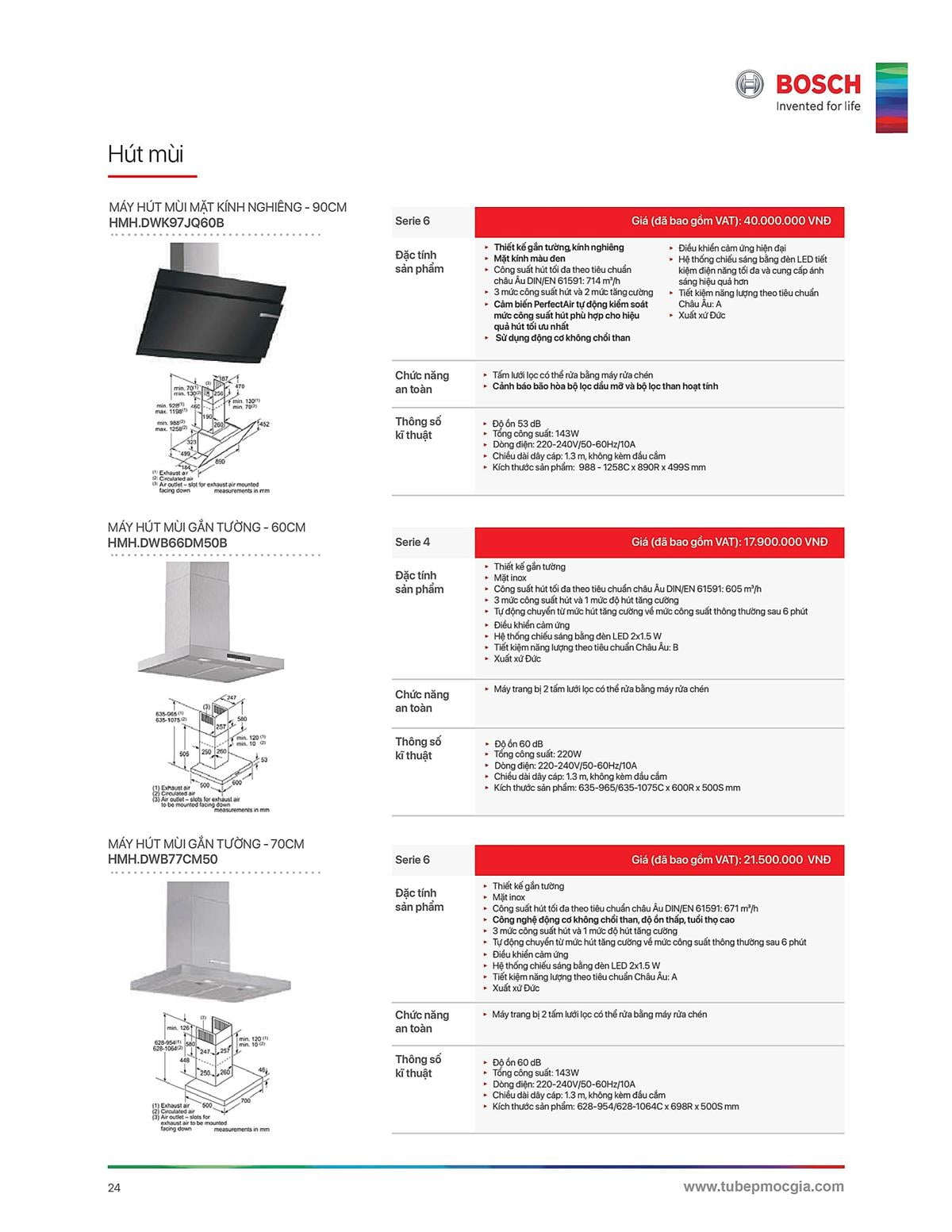 Catalogue Bosch HMH 40 Catalogue Bosch HMH - Thiết Bị Nhà Bếp Cao Cấp Đức