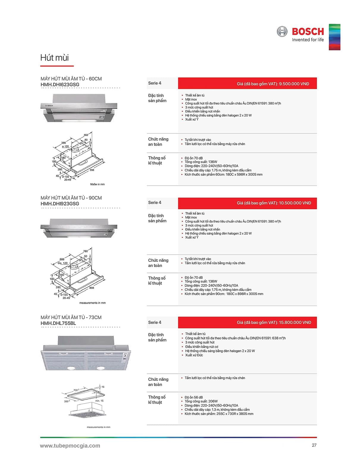 Catalogue Bosch HMH 43 Catalogue Bosch HMH - Thiết Bị Nhà Bếp Cao Cấp Đức