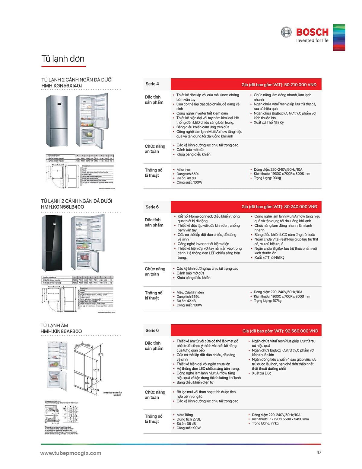 Catalogue Bosch HMH 63 Catalogue Bosch HMH - Thiết Bị Nhà Bếp Cao Cấp Đức