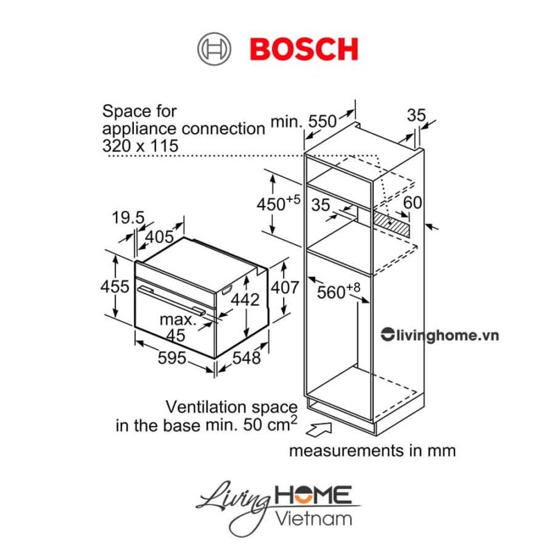 Lò nướng Bosch CMG633BS1B - Kết hợp vi sóng 45 lít 45cm 23 Lò nướng Bosch CMG633BS1B - Kết hợp vi sóng 45 lít 45cm