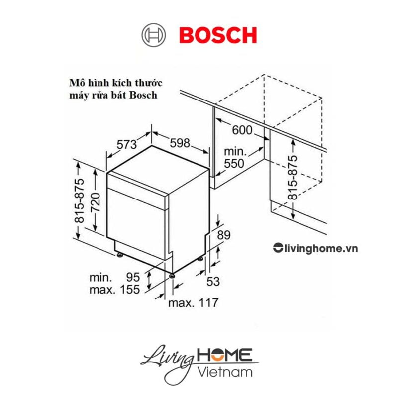 Máy rửa chén Bosch SMS68PW01E - Độc lập 60 cm 13 bộ 12 Máy rửa chén Bosch SMS68PW01E- Độc lập 60 cm 13 bộ