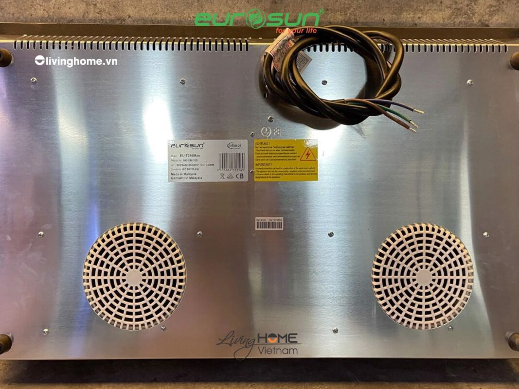 Bếp từ Eurosun EU-T256Max Kính EURO Platinum đen sang trọng 12 Bếp từ 2 vùng nấu Eurosun EU-T256Max màu đen sang trọng