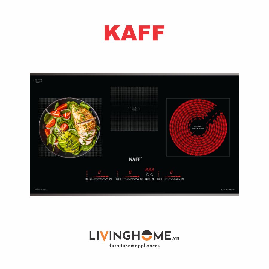 Bếp Điện Từ Kaff KF-IH6003IH 78CM 2 Từ 1 Điện Kính Schott Ceran 14 Bếp Điện Từ Kaff KF-IH6003IH