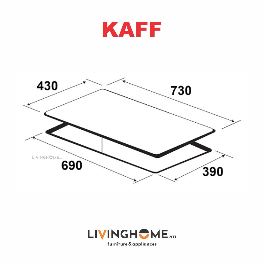 Bếp Từ Kaff KF-073II 73CM 2 Vùng Nấu Mặt Kính Crystal 19 Bếp từ Kaff KF-073II