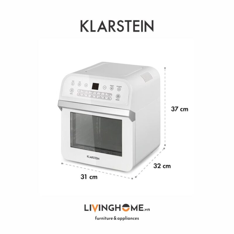 Nồi chiên Klarstein KL-AEROVITAL-CUBE-WHITE chất liệu vỏ chống nóng - 12 Lít 17 Nồi chiên Klarstein KL-AEROVITAL-CUBE-WHITE
