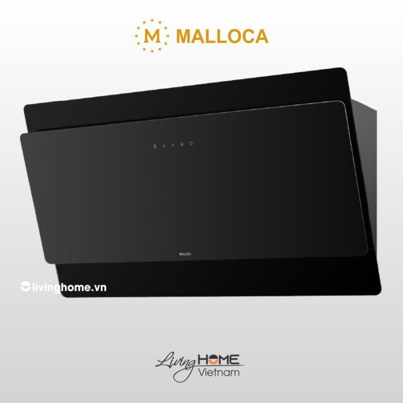 Máy hút mùi Malloca MC 9039B áp tường kính đen thiết kế tinh xảo