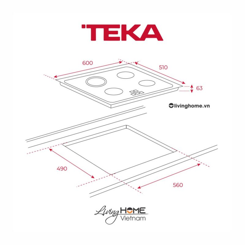 Bếp Điện Teka TT 6315 60CM 3 Điện Kính Schott Ceran 7 Bếp điện Teka TT 6315 âm 3 vùng nấu hiện đại tiện lợi