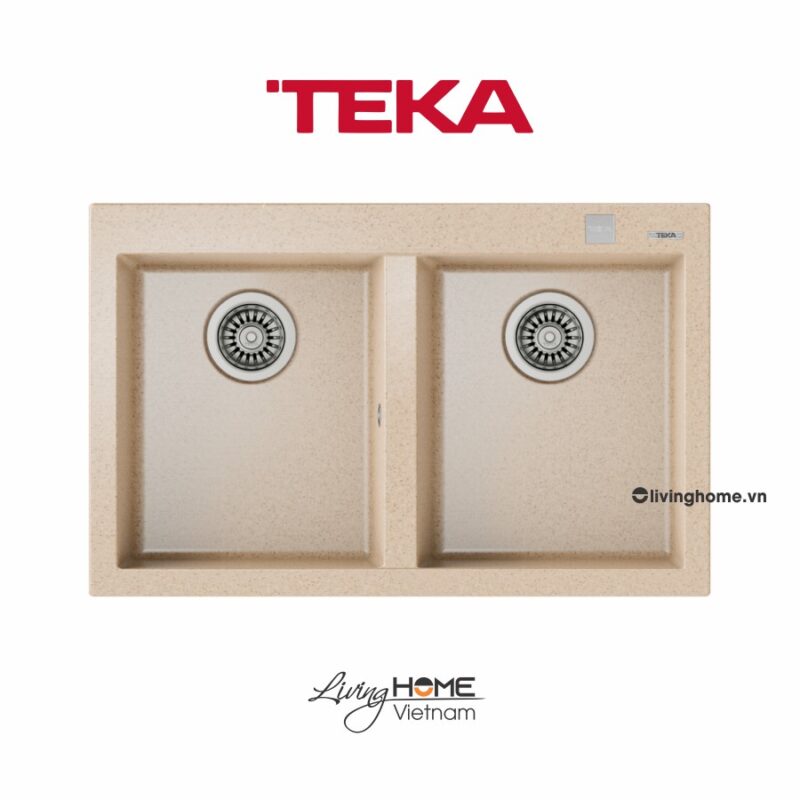 Chậu rửa Teka FORSQUARE 2B 790 lắp nổi đá thạch anh 79cm