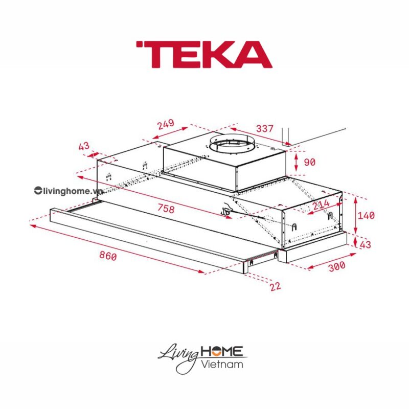 Máy hút mùi Teka CNL 9610 âm kim loại bền bỉ tối giản 7 Máy hút mùi Teka CNL 9610 âm kim loại bền bỉ tối giản