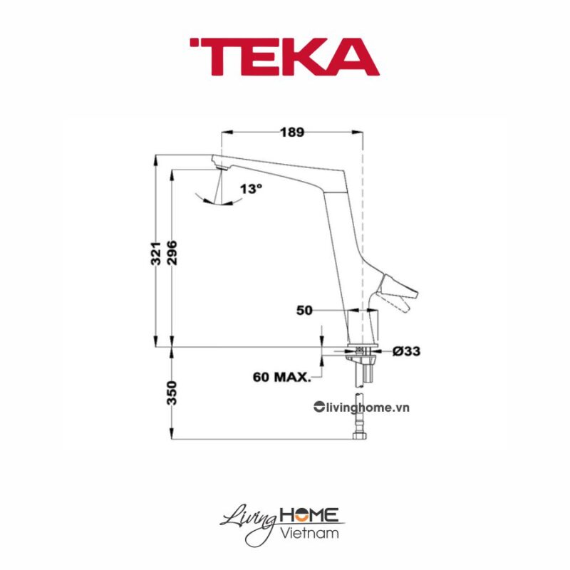 Vòi rửa chén Teka SN 915 màu chrome sang trọng